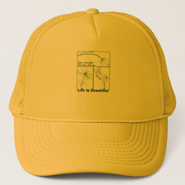 Boné Flores Harmonia Flores Estética A Vida É Bela (Frente)