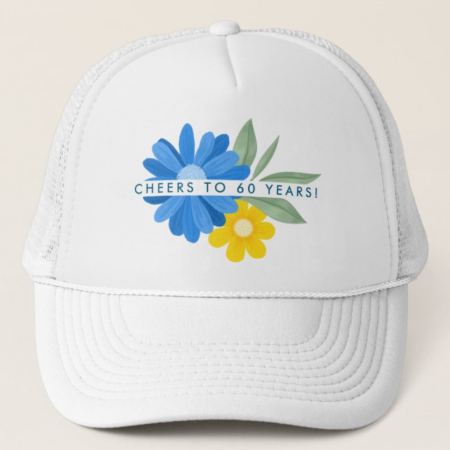 Boné Flores Milestone Birthday Trucker Hat (Frente)