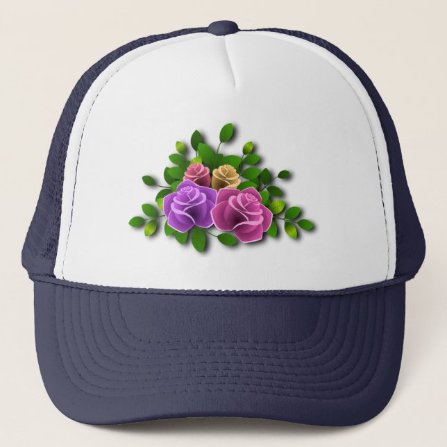 Boné Flores rosa (Frente)