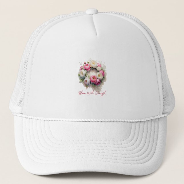 Boné Floresça Com Força – Camiseta Unissex Floral (Frente)