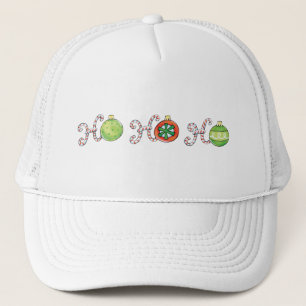 Boné Fofo Natal Ho Ho Ho, Doces Canudos Enfeites