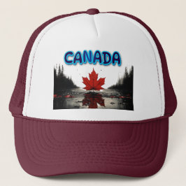 Boné Folha de Bordo Canadense Paisagem Natural