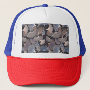 Boné Folhas de Ginkgo: padrão natural elegante.
