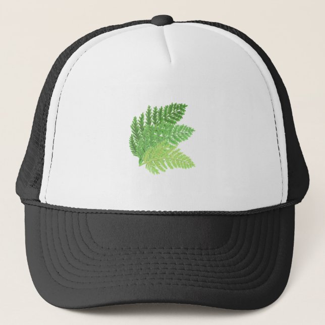 Boné Folhas de madeira de corante-d-água verde Elegante (Frente)