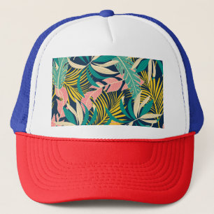 Boné Folhas tropicais coloridas: padrão de verão.