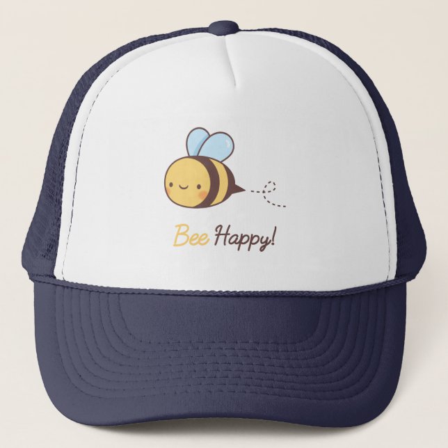 Boné Fonte Manuscrita Feliz Abelha Fofa (Frente)