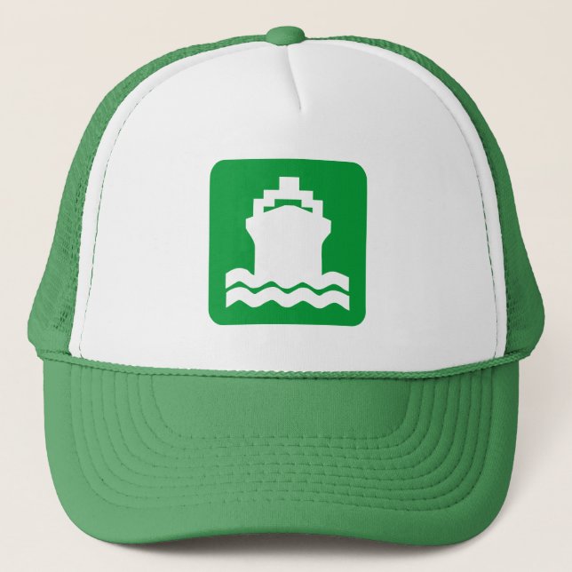 Boné Forma do navio - Verde de grama (Frente)