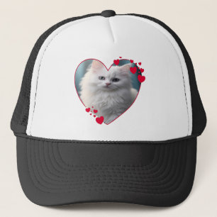 Boné Forma Personalizada de Coração Vermelho de Foto Pe