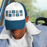Boné Foto Azul de Colagem Moderna Melhor Hubby Nunca Pr<br><div class="desc">O "Modern Collage Photo Best Hubby Ever Gift" é um presente personalizado de fotos que mostra uma coleção de fotos com os melhores momentos compartilhados entre você e seu amado marido. Esta versão em particular apresenta um tema azul, fazer e adição contemporânea a qualquer decoração.Este presente é perfeito para ocasiões...</div>