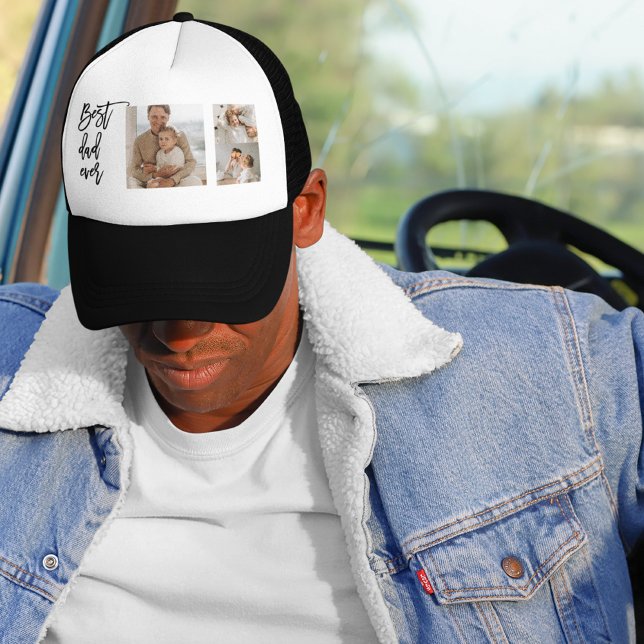Boné Foto de Colagem de Beleza Melhor Pai Alguma Vez Of (Criador carregado)