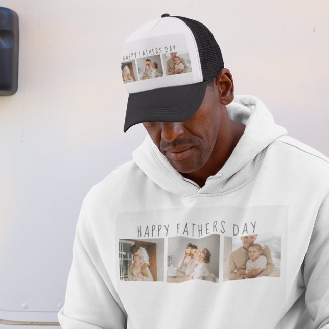 Boné Foto de Colagem Moderna e Dia de os pais Feliz Mel (Criador carregado)
