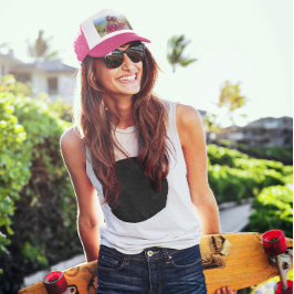 Boné Foto De Coração Rosa Quente Bonita