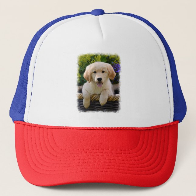 Boné Foto de encantamento do filhote de cachorro do cão (Frente)