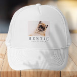 Boné Foto Mínima Moderna de Pet Bestie BFF<br><div class="desc">Design é composto por tipografia divertida e divertida com fontes sans serif e serif. Adicionar uma foto personalizada.</div>