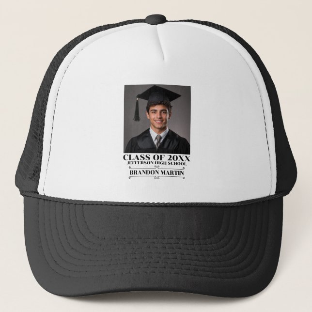 Boné Foto Personalizada de Formatura Graduado de 2026 O (Frente)
