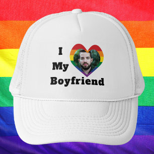 Boné Foto personalizada de orgulho gay LGBTQ que amo me
