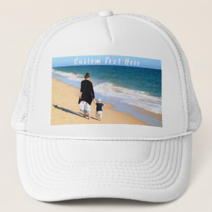 Boné Foto personalizada e texto que seu Design com MOM