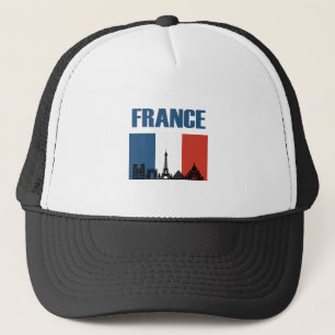 Boné França Viagem - Paris City Skyline French Flag