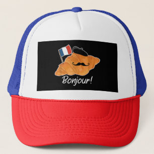 Boné Francês Croissant Lover França Bandeira Francófilo
