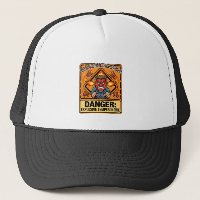 Boné Funny ADR Trucker T-shirt, Explosive Temper (Frente)