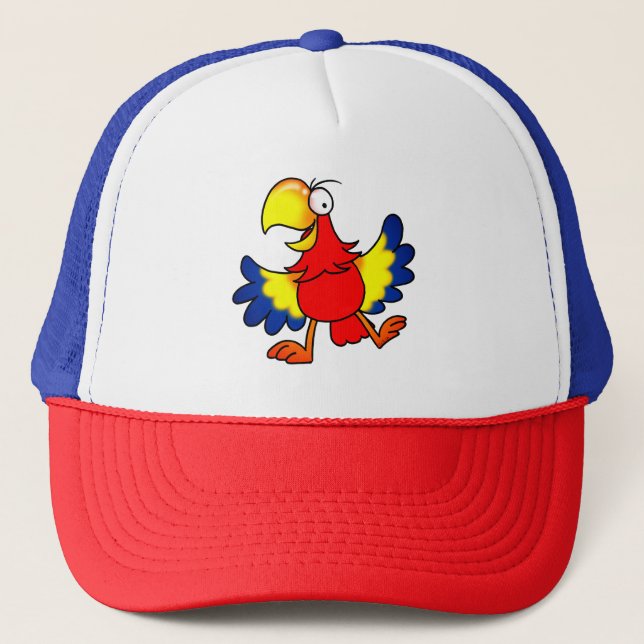 Boné Funny Colorful Cartoon Parrot Bird (Frente)
