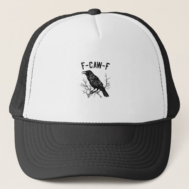Boné Funny F-Caw-F Crow Bird Raven Men Women (Frente)