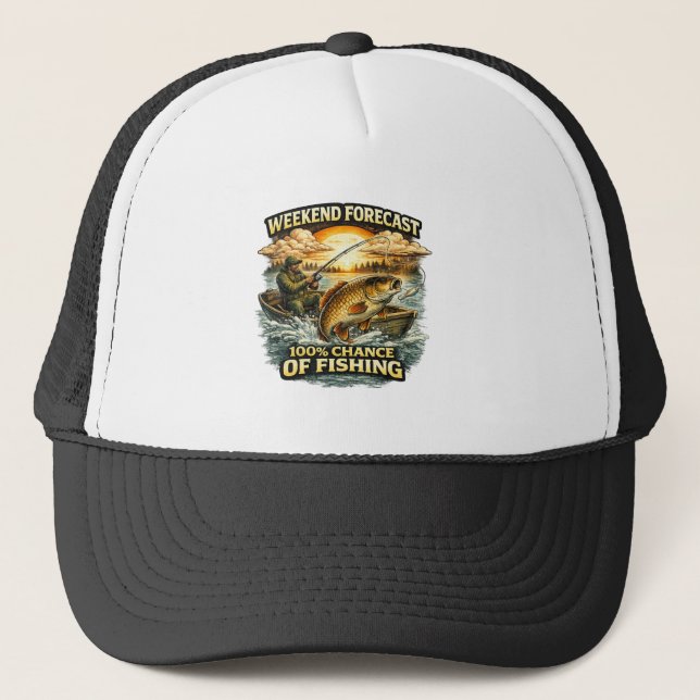 Boné Funny Fishing T-Shirt – Weekend Forecast 100% Chan (Frente)