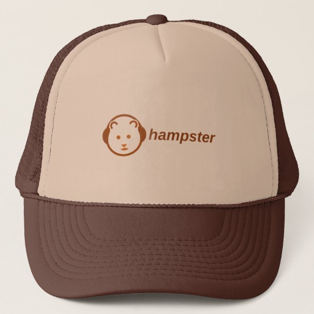 Boné Funny Hamster Headphones Trucker Hat (Frente)