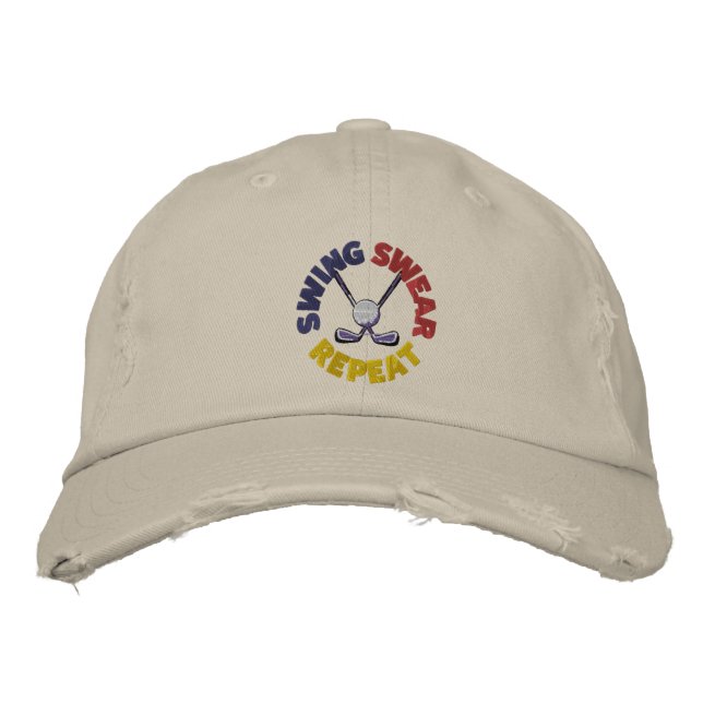 Boné Funny Swing Swear Repetir Golf Retroativo (Frente)