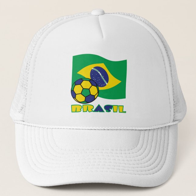 Boné Futebol Brasileiro e Bandeira (Frente)