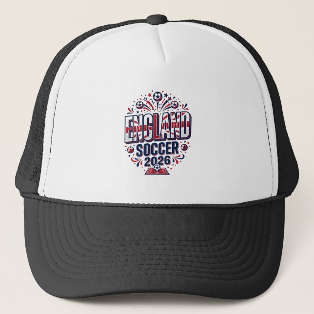 Boné Futebol Inglaterra 2026 Futebol Negrito Tipografia (Frente)