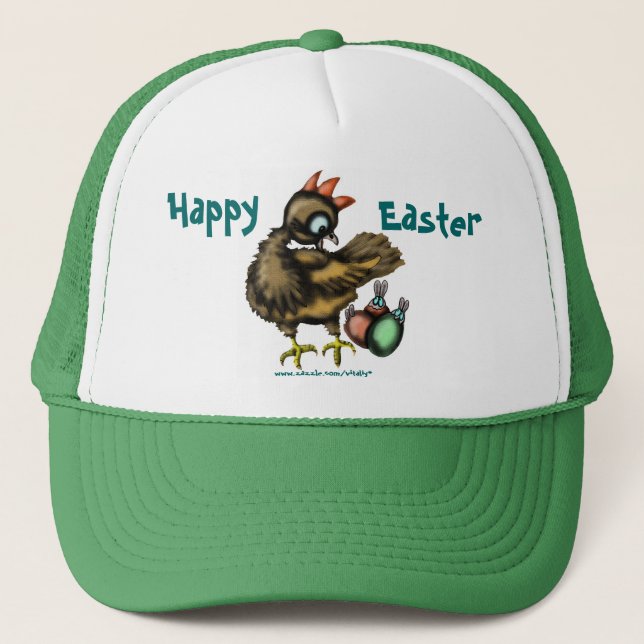 Boné Galinha da páscoa e chapéu engraçados dos coelhos (Frente)