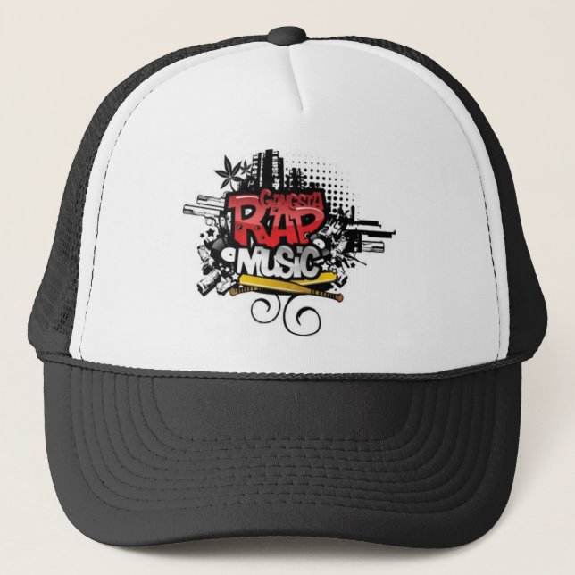 Boné GANGSTA RAP MUSIC - touca de banho Cap gorro (Frente)