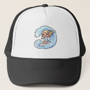 Boné Garota de Surf Kawaii Fofo Onda do Oceano Verão Pr