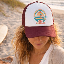 Boné Garota Surfista Retrô Fique Dourada Costeira