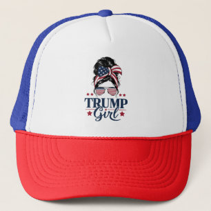 Boné Garota Trump Coque Desgrenhado Trump Eleição 2024 