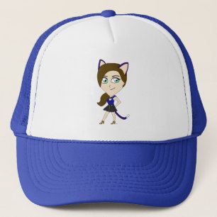 Boné garotinha chibi de gato