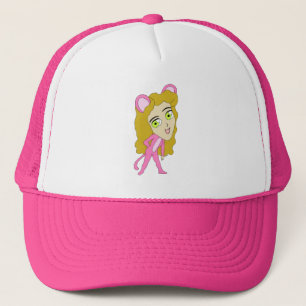 Boné gata rosa