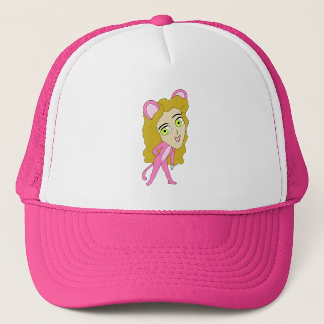 Boné gata rosa (Frente)