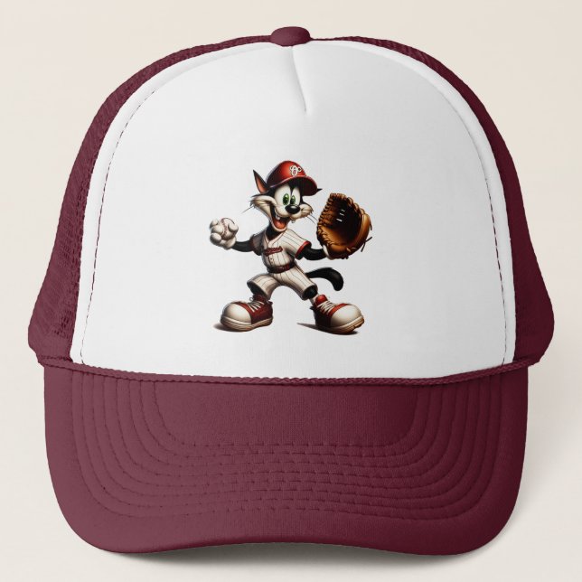 Boné Gatinho De Beisebol Enrola Para Cima (Frente)