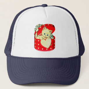 Boné Gatinho Retroativo De Gato De Gato De Coração De