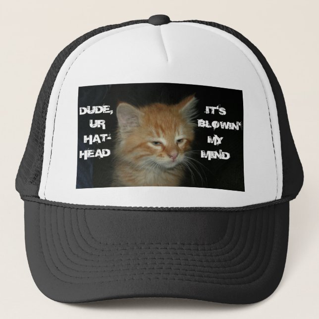 Boné Gatinho "UR HAT-HEAD" É O MEU BLOWIN'MINHA MENTE (Frente)