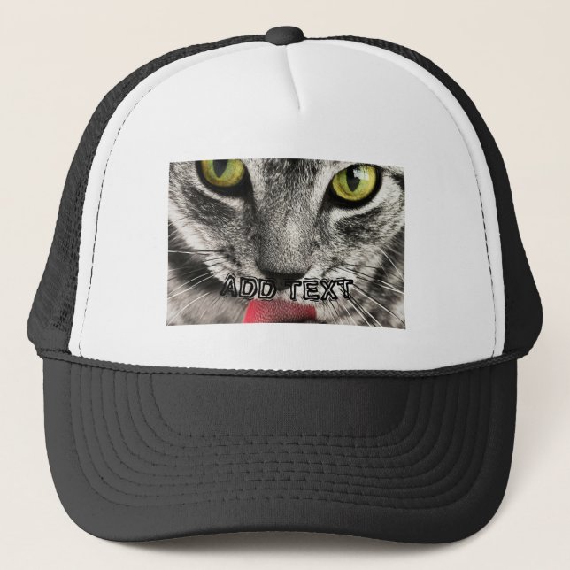 Boné Gato Amante Olhar Terrível com ADICIONAR TEXTO Imp (Frente)