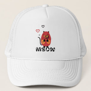 Boné Gato castanho engraçado
