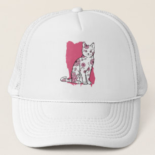 Boné Gato com Flores