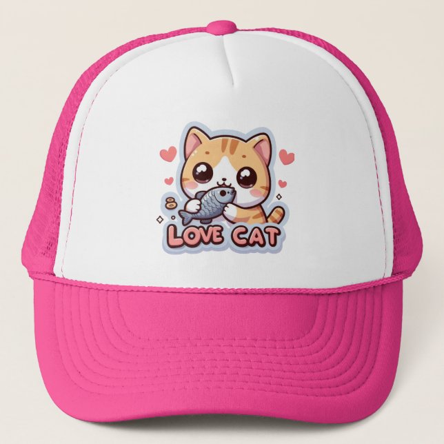 Boné Gato de Amor Engraçado (Frente)