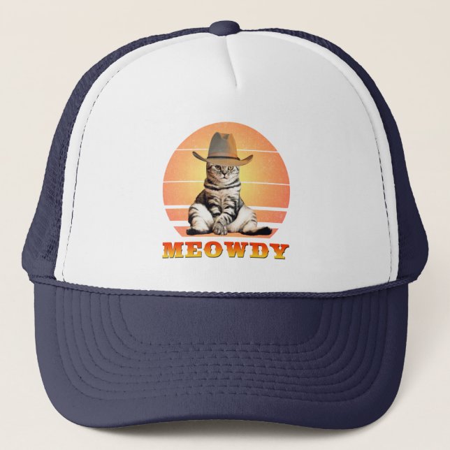 Boné Gato de Cowboy Engraçado (Frente)