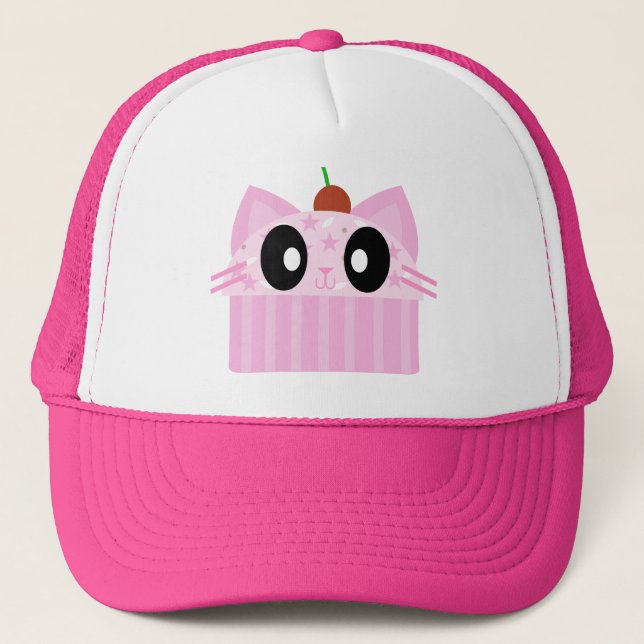 Boné gato de cupcake kawaii (Frente)