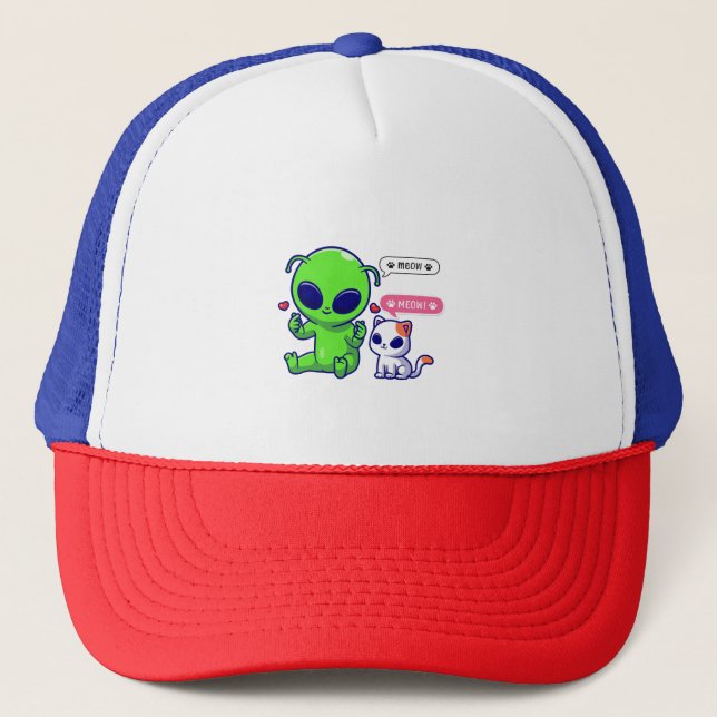 BONÉ GATO DE MEOW COM ALIENÍGENA (Frente)