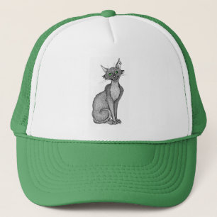Boné Gato de Olhos Verdes Cansado